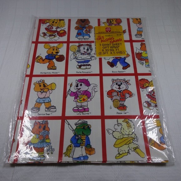 Get Along Gang Fashion Wrap 1980s 1 Giant Sheet American Greetings Vintage NOS - Picture 2 of 4